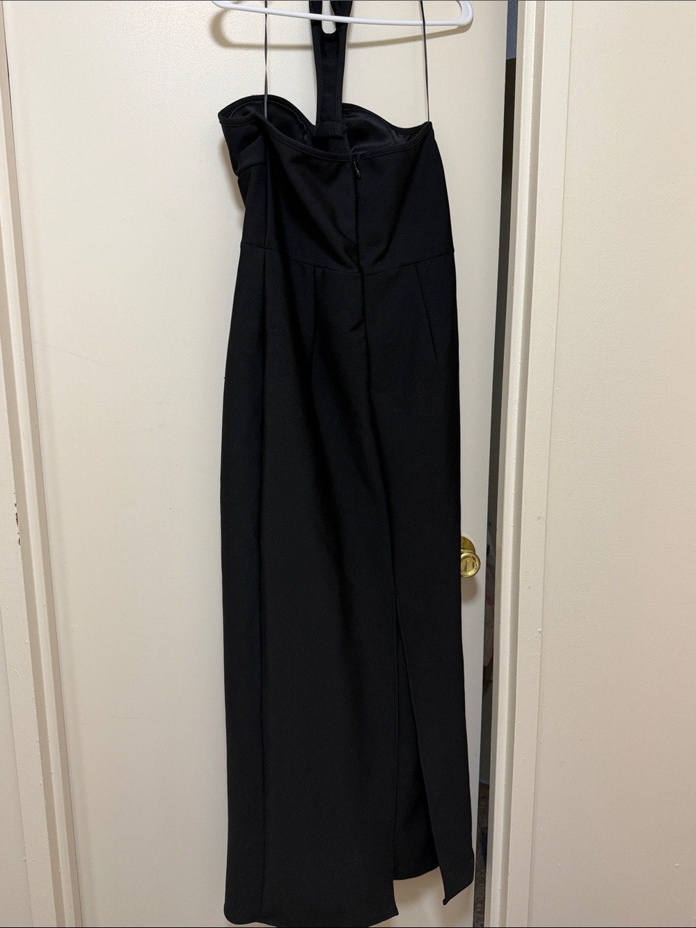 Black Cutout Halter Evening Gown - Picture 5 of 6